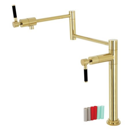 KINGSTON BRASS Deck Mount Pot Filler, Polished Brass KS4702DKL